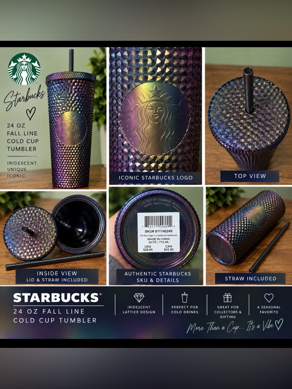Starbucks Iridescent Studded Tumbler - Purple/Gold Hues